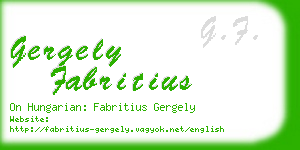 gergely fabritius business card